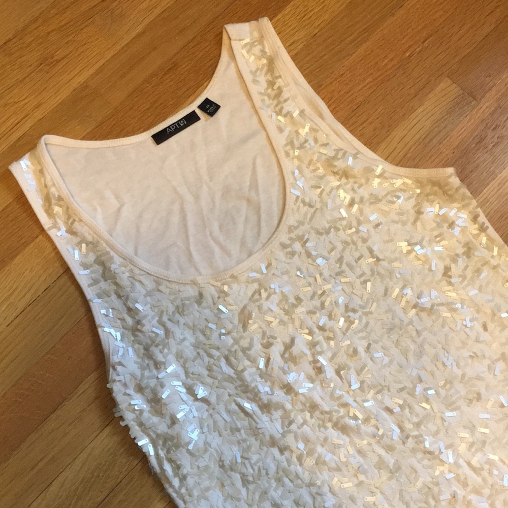 Sparkly cream tank top